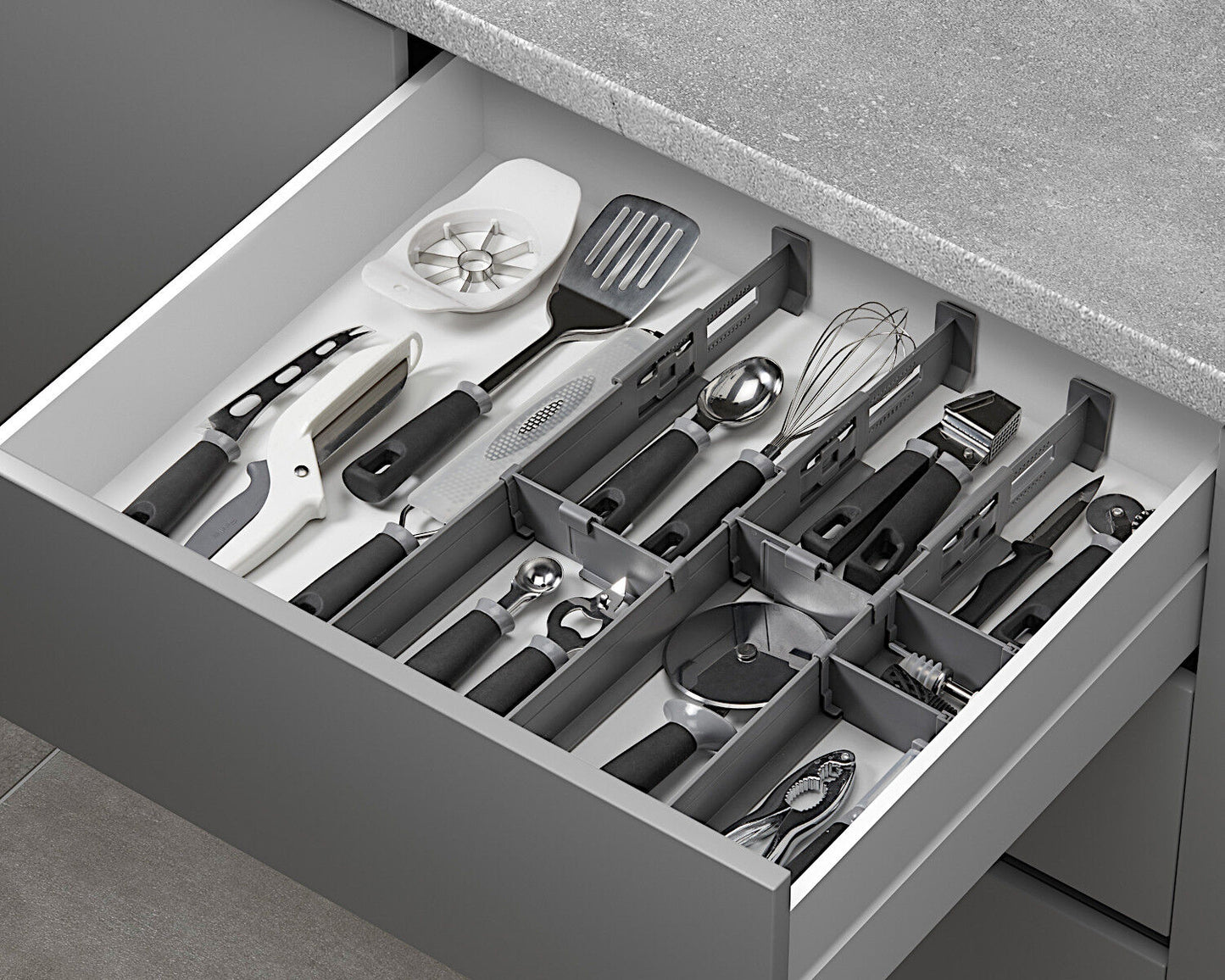Metaltex Multi-Fit PLUS Schubladen-Organizer / Schubladenteiler