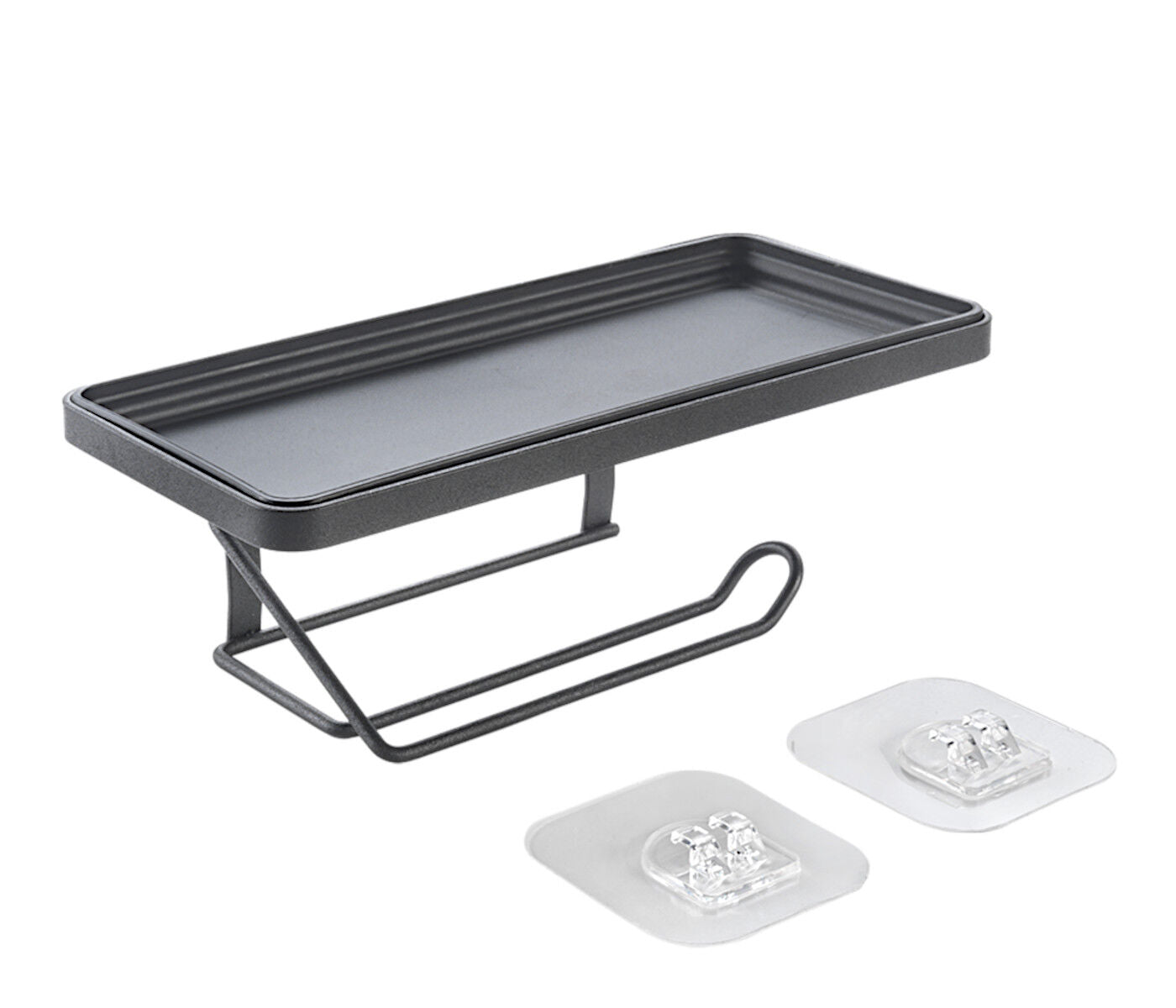 METALTEX Toilettenpapierabroller mit Ablage und U-Fix Befestigung / Klopapierhalter