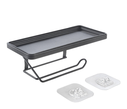 METALTEX Toilettenpapierabroller mit Ablage und U-Fix Befestigung / Klopapierhalter