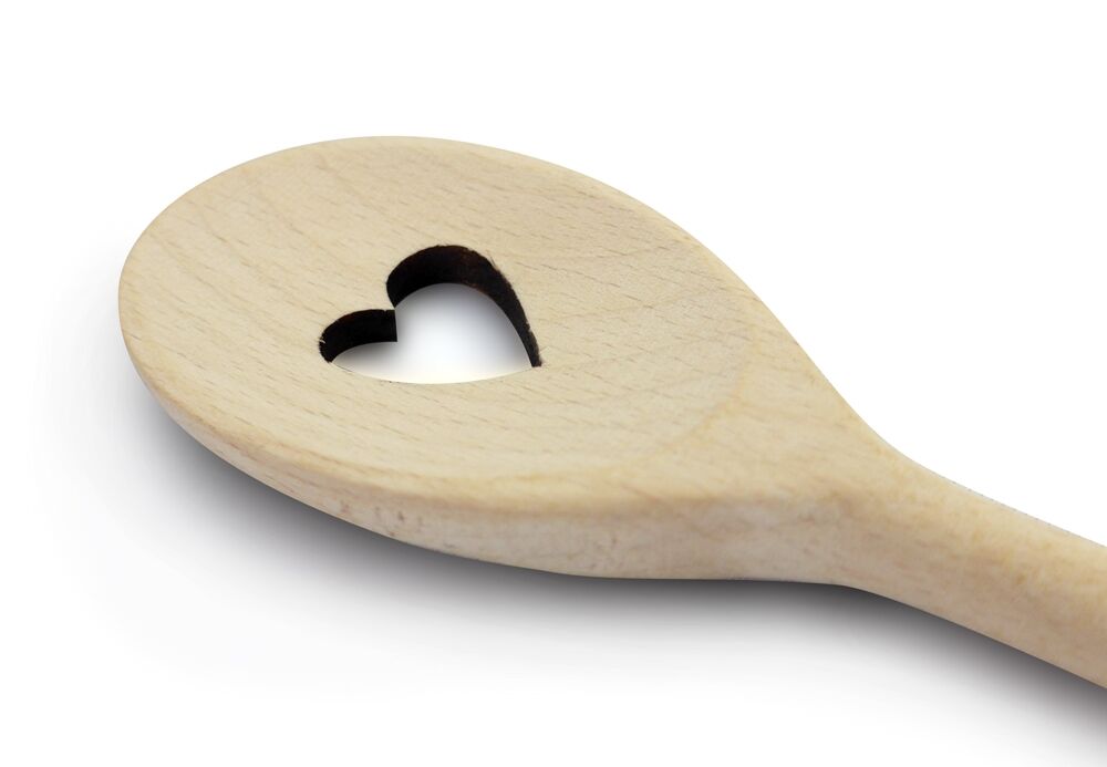 METALTEX 570300010 Kochlöffel HEART aus Buchenholz mit Herz-Ausschnitt / Backzubehör / Kochzubehör
