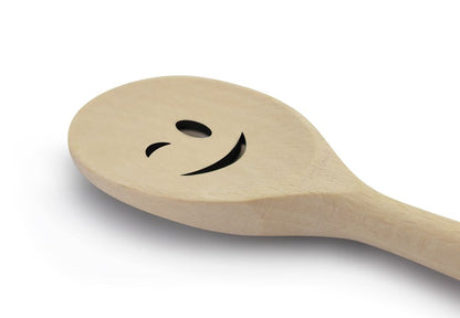 METALTEX 570302010 Kochlöffel SMILEY aus Buchenholz mit Smiley-Ausschnitt / Backzubehör / Kochzubehör