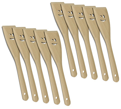 10er SET METALTEX 570306010 Pfannenwender SMILEY aus Buchenholz mit Smiley-Ausschnitt / Backzubehör / Kochzubehör