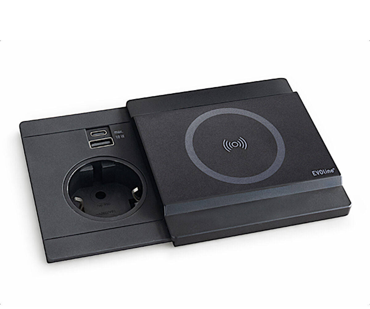 EVOLine Circle80 mit Schiebedeckel DisQ, schwarz matt, eckig