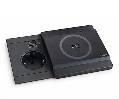 EVOLine Circle80 mit Schiebedeckel DisQ, schwarz matt, eckig