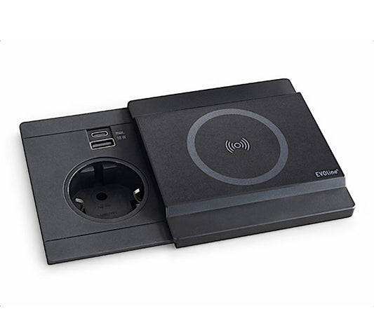 EVOLine Circle80 mit Schiebedeckel DisQ, schwarz matt, eckig