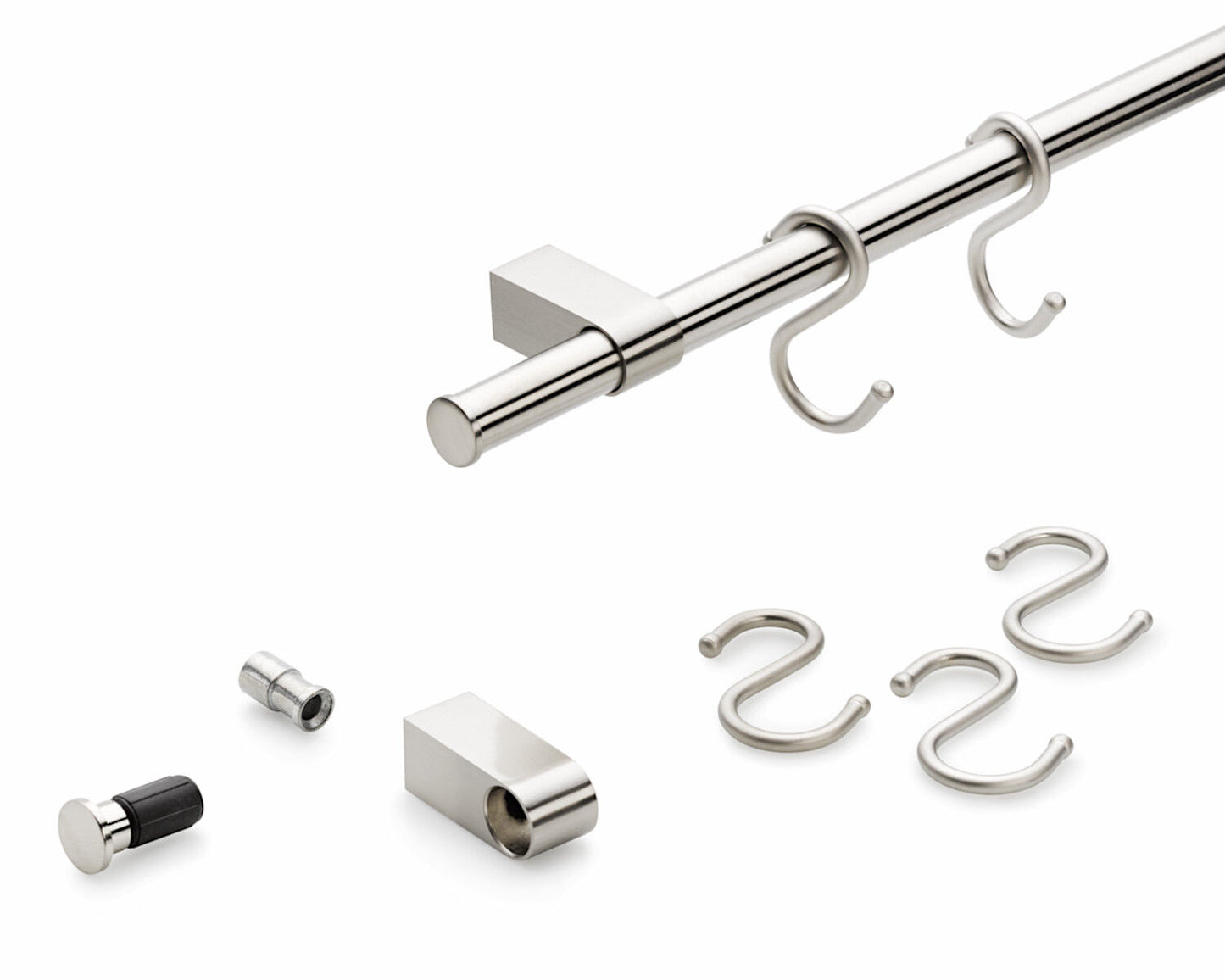 Relingsystem LINERO K 16 Set - Edelstahl-Optik - in 600 mm Länge / Ordnungssystem / Küchenreling / kesseböhmer