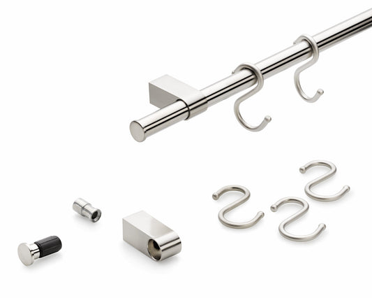 Relingsystem LINERO K 16 Set - Edelstahl-Optik - in 600 mm Länge / Ordnungssystem / Küchenreling / kesseböhmer