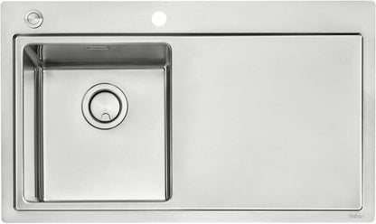 NABER Spüle CORNO ORA mit Druckknopfbedienung und Armaturenbank / 45er Schrankbreite / Edelstahl – Bild 6