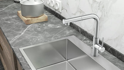 NABER Armatur NAMOR 4 mit schwenkbarem Brauseauslauf / Küchenarmatur / Einhebelmischer
