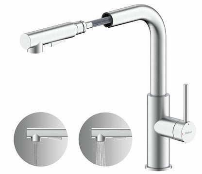 NABER Armatur NAMOR 4 mit schwenkbarem Brauseauslauf / Küchenarmatur / Einhebelmischer