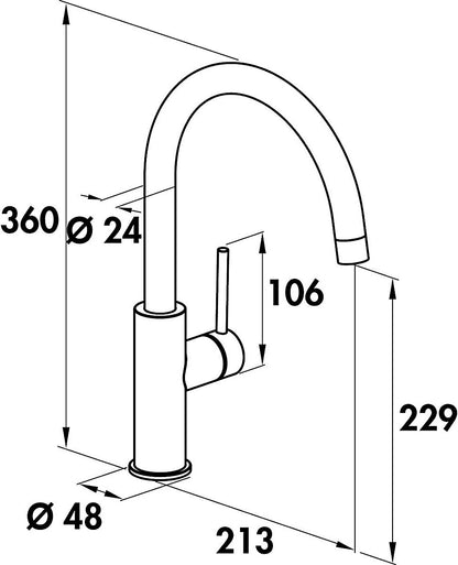 NABER Armatur NAMOR 5 mit schwenkbarem Festauslauf / Küchenarmatur / Einhebelmischer – Bild 2