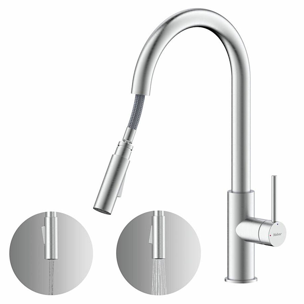 NABER Armatur NAMOR 6 mit schwenkbarem Brauseauslauf / Küchenarmatur / Einhebelmischer – Bild 3