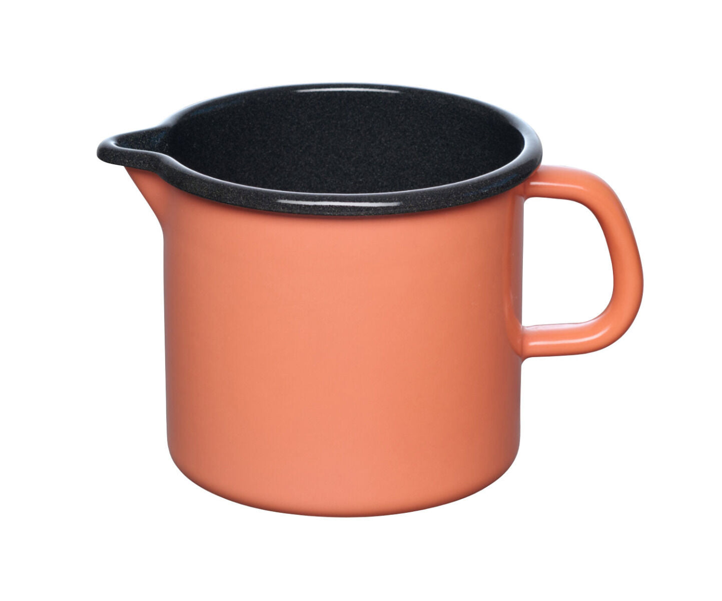 RIESS 0040-001 Schnabeltopf 12 cm, 1 L, Emaille, Nouvelle Pur, Mango / Milchtopf