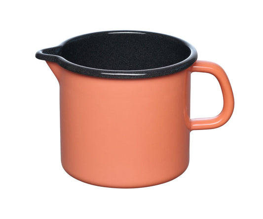 RIESS 0040-001 Schnabeltopf 12 cm, 1 L, Emaille, Nouvelle Pur, Mango / Milchtopf
