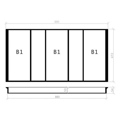 Mehrzweckeinsatz 100er Schubl. B 890 x T 472 mm passend für Hettich ArciTech Schubladen