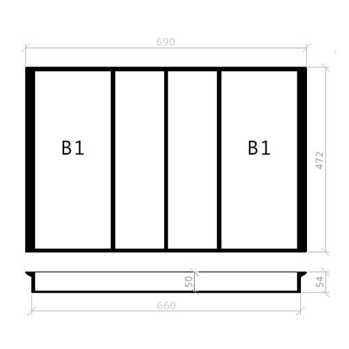 Mehrzweckeinsatz 80er Schubl. B 690 x T 472 mm passend für Hettich ArciTech Schubladen