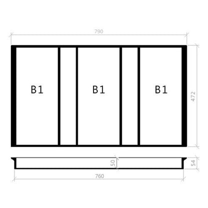 Mehrzweckeinsatz 90er Schubl. B 790 x T 472 mm passend für Hettich ArciTech Schubladen