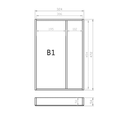 Mehrzweckeinsatz 40er Schubl. B 324 x T 472 mm passend für BLUM Legra 16 mm Schubladen