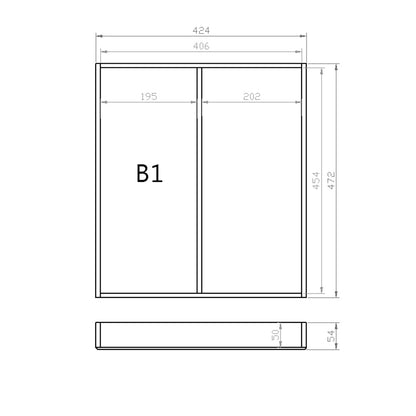 Mehrzweckeinsatz 50er Schubl. B 424 x T 472 mm passend für BLUM Legra 16 mm Schubladen