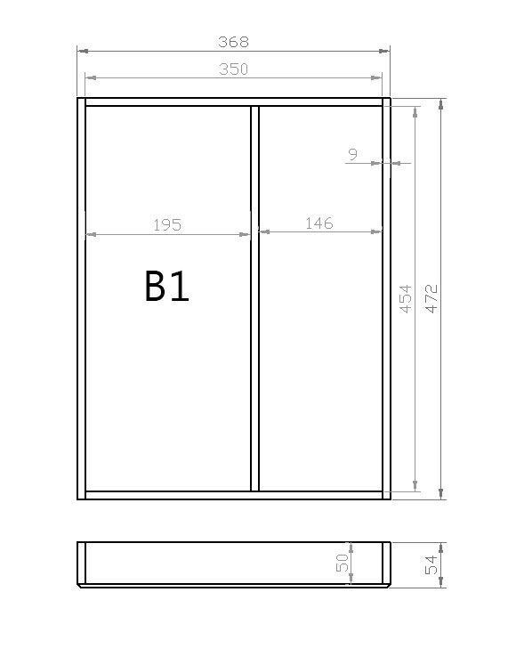 Mehrzweckeinsatz 45er Schubl. B 368 x T 472 mm passend für BLUM Legra 19 mm Schubladen
