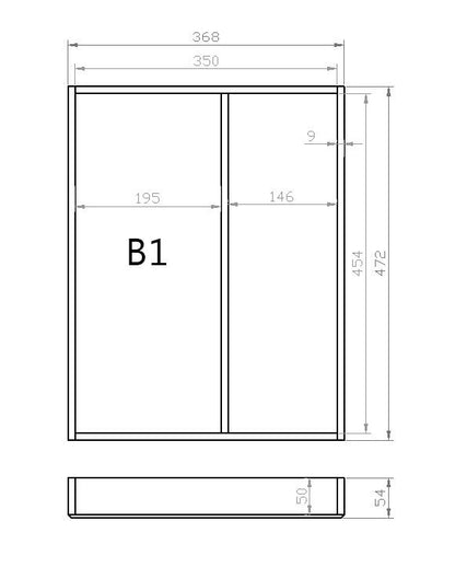 Mehrzweckeinsatz 45er Schubl. B 368 x T 472 mm passend für BLUM Legra 19 mm Schubladen