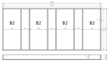Mehrzweckeinsatz 120er Schubl. B 1108 x T 479 mm passend für Grass Nova 16 mm Schubladen
