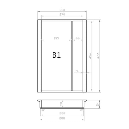 Mehrzweckeinsatz 40er Schubl. B 318 x T 472 mm passend für Blum Tandem 16 mm Schubladen
