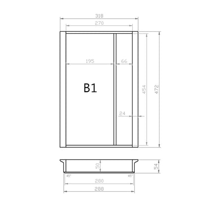 Mehrzweckeinsatz 40er Schubl. B 318 x T 472 mm passend für Blum Tandem 16 mm Schubladen