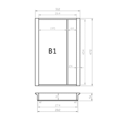 Mehrzweckeinsatz 40er Schubl. B 312 x T 472 mm passend für Blum Tandem 19 mm Schubladen