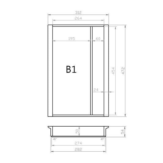 Mehrzweckeinsatz 40er Schubl. B 312 x T 472 mm passend für Blum Tandem 19 mm Schubladen