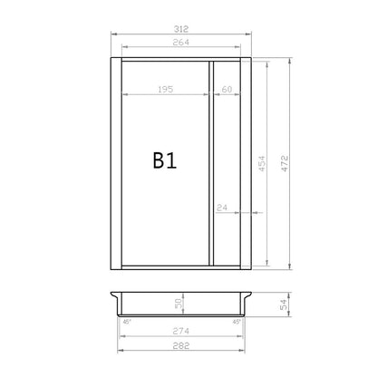Mehrzweckeinsatz 40er Schubl. B 312 x T 472 mm passend für Blum Tandem 19 mm Schubladen