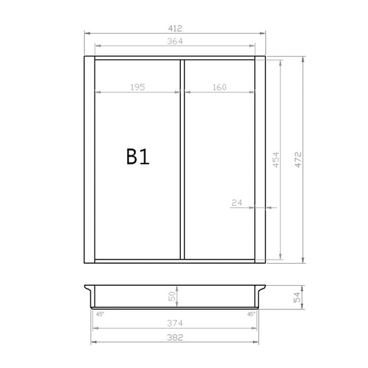 Mehrzweckeinsatz 50er Schubl. B 412 x T 472 mm passend für Blum Tandem 19 mm Schubladen