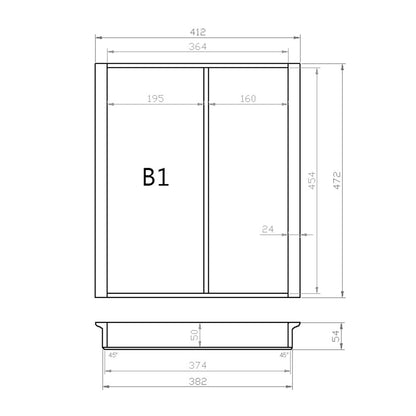 Mehrzweckeinsatz 50er Schubl. B 412 x T 472 mm passend für Blum Tandem 19 mm Schubladen