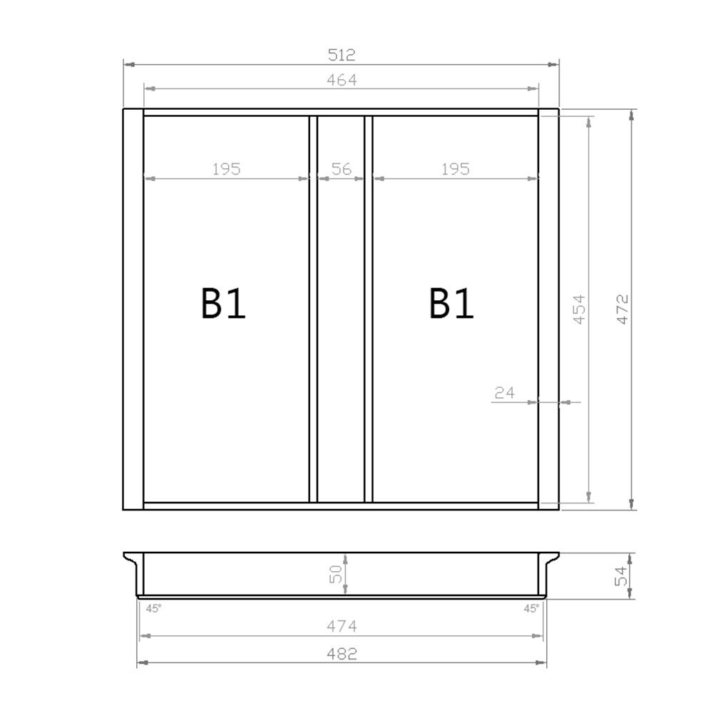 Mehrzweckeinsatz 60er Schubl. B 512 x T 472 mm passend für Blum Tandem 19 mm Schubladen