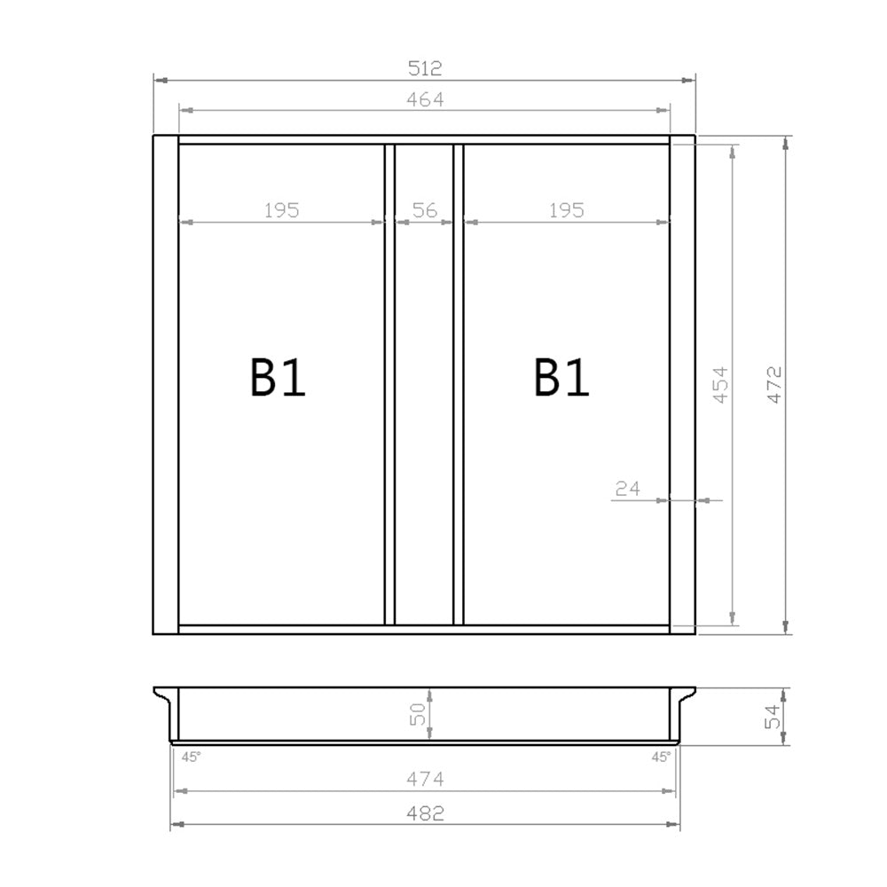 Mehrzweckeinsatz 60er Schubl. B 512 x T 472 mm passend für Blum Tandem 19 mm Schubladen