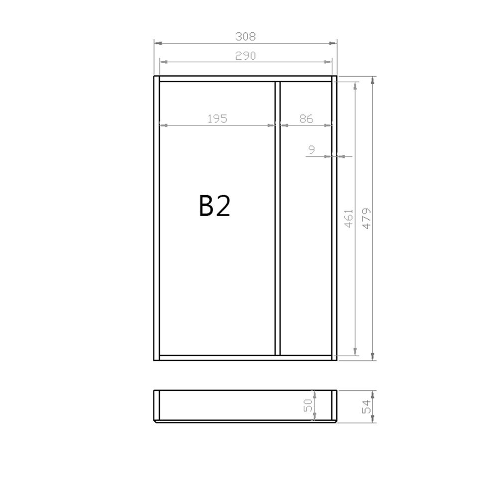 Mehrzweckeinsatz BUCHE 40er Schubl. B 308 x T 479 mm passend für Grass Nova 16 mm Schubladen