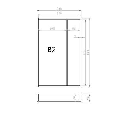 Mehrzweckeinsatz BUCHE 40er Schubl. B 308 x T 479 mm passend für Grass Nova 16 mm Schubladen
