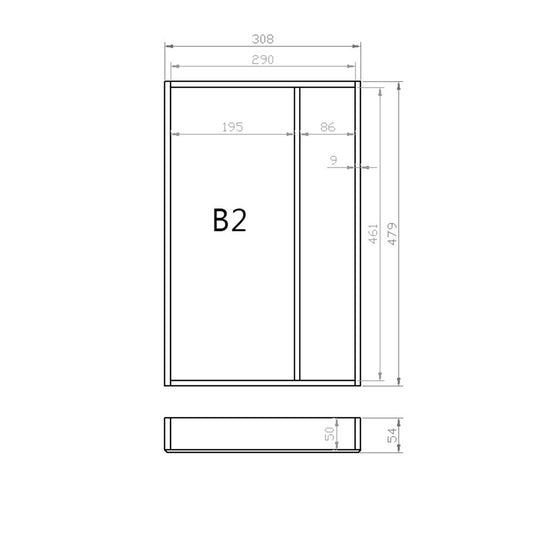 Mehrzweckeinsatz BUCHE 40er Schubl. B 308 x T 479 mm passend für Grass Nova 16 mm Schubladen