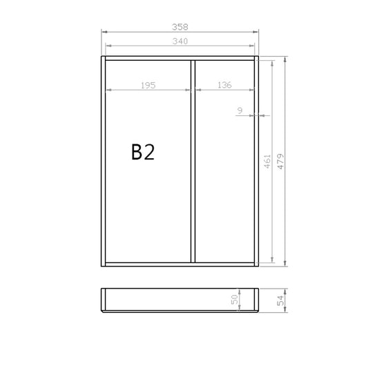 Mehrzweckeinsatz 45er Schubl. B 358 x T 479 mm passend für Grass Nova 16 mm Schubladen