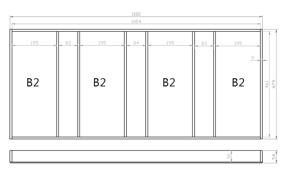 Mehrzweckeinsatz 120er Schubl. B 1102 x T 479 mm passend für Grass Nova 19 mm Schubladen