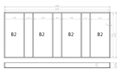 Mehrzweckeinsatz 120er Schubl. B 1102 x T 479 mm passend für Grass Nova 19 mm Schubladen