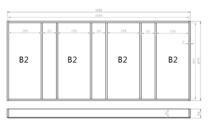 Mehrzweckeinsatz 120er Schubl. B 1102 x T 479 mm passend für Grass Nova 19 mm Schubladen