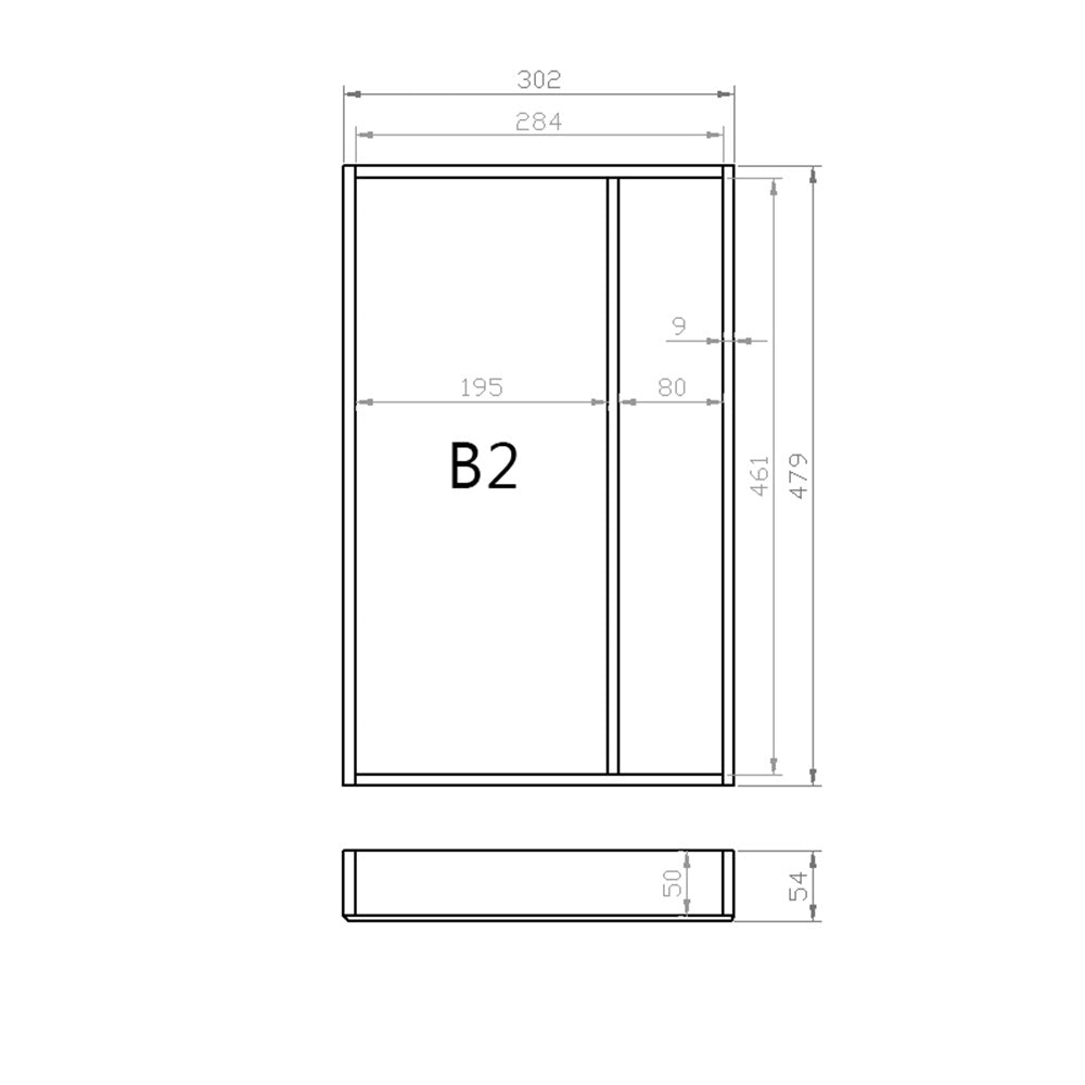 Mehrzweckeinsatz 40er Schubl. B 302 x T 479 mm passend für Grass Nova 19 mm Schubladen