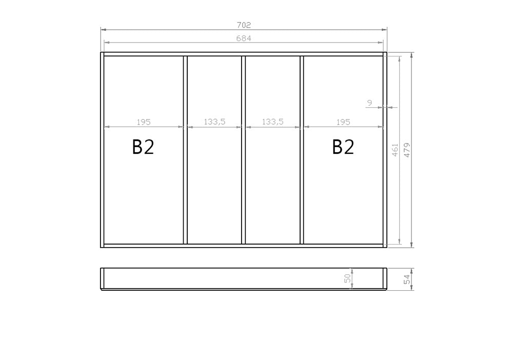 Mehrzweckeinsatz 80er Schubl. B 702 x T 479 mm passend für Grass Nova 19 mm Schubladen