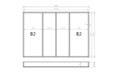 Mehrzweckeinsatz 80er Schubl. B 702 x T 479 mm passend für Grass Nova 19 mm Schubladen