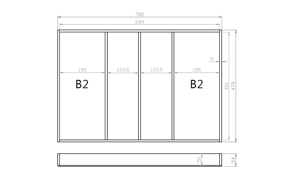 Mehrzweckeinsatz 80er Schubl. B 702 x T 479 mm passend für Grass Nova 19 mm Schubladen