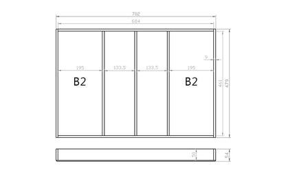 Mehrzweckeinsatz 80er Schubl. B 702 x T 479 mm passend für Grass Nova 19 mm Schubladen