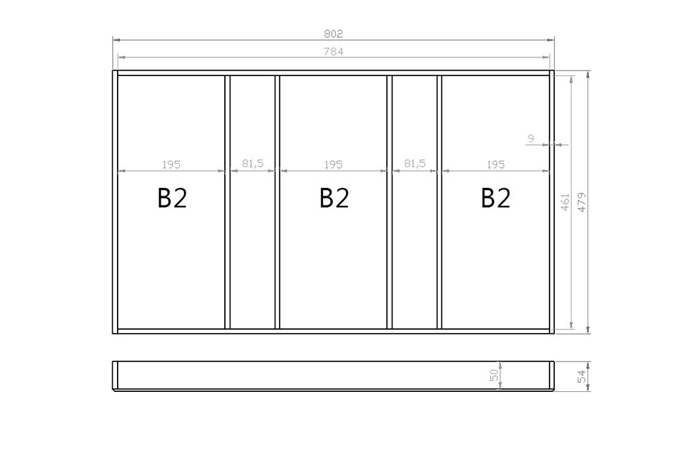 Mehrzweckeinsatz 90er Schubl. B 802 x T 479 mm passend für Grass Nova 19 mm Schubladen