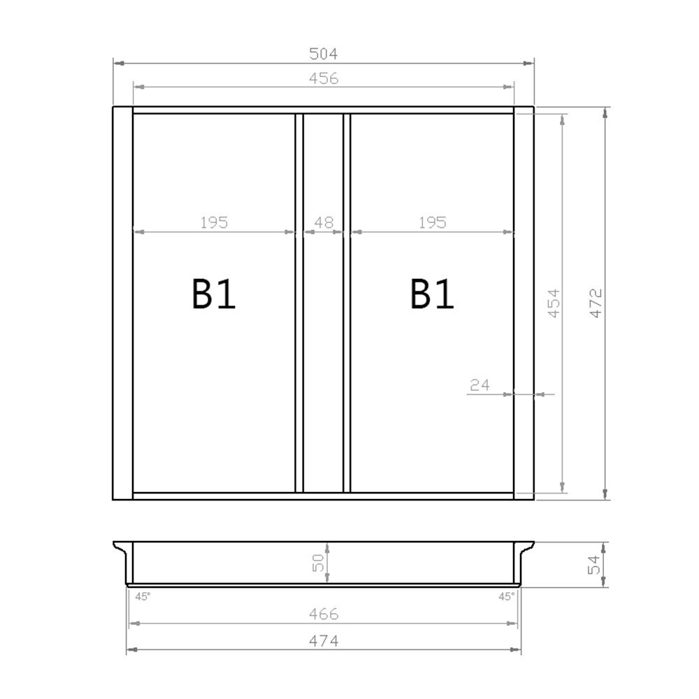 Mehrzweckeinsatz 60er Schubl. B 504 x T 472 mm passend für Hettich ComfortLine / GRASS DWD XP 16 mm Schubladen