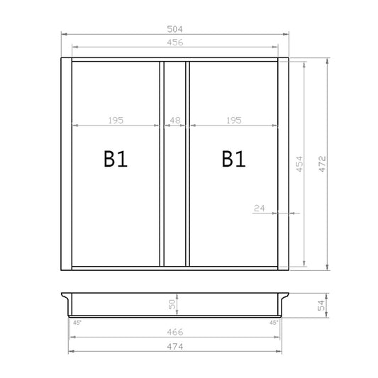 Mehrzweckeinsatz 60er Schubl. B 504 x T 472 mm passend für Hettich ComfortLine / GRASS DWD XP 16 mm Schubladen